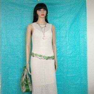 ASTR knit dress and Kate Spade canvas bag.